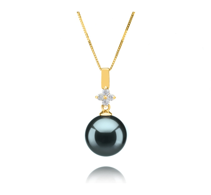 10-11mm AAA Quality Tahitian Cultured Pearl Pendant in Hilda Black - #1