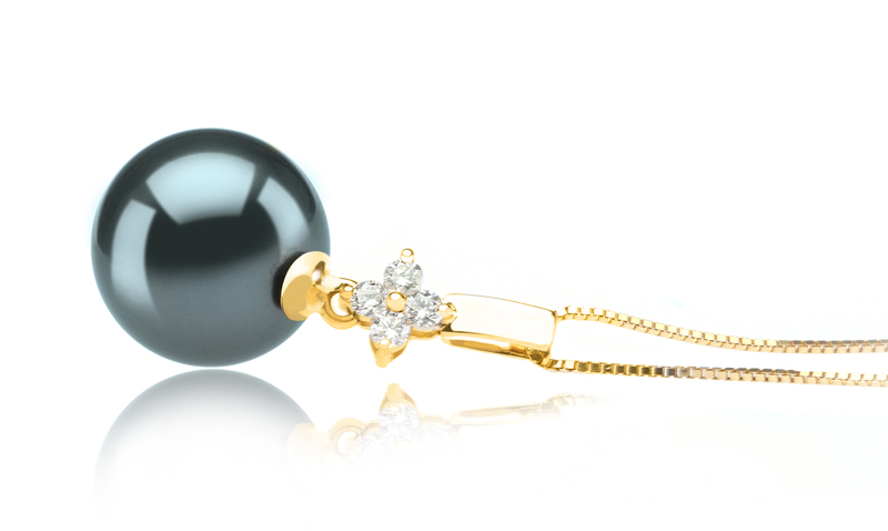 10-11mm AAA Quality Tahitian Cultured Pearl Pendant in Hilda Black - #2