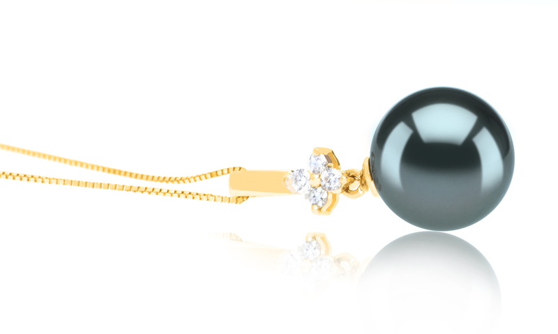 10-11mm AAA Quality Tahitian Cultured Pearl Pendant in Hilda Black - #3