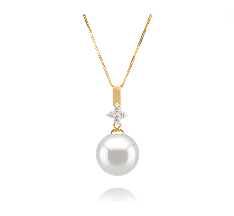 10-11mm AAA Quality South Sea Cultured Pearl Pendant in Hilda White - #1