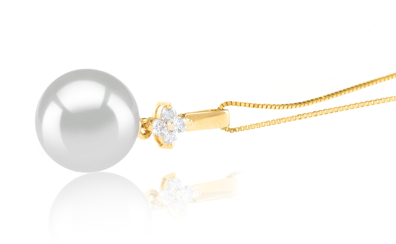 10-11mm AAA Quality South Sea Cultured Pearl Pendant in Hilda White - #2