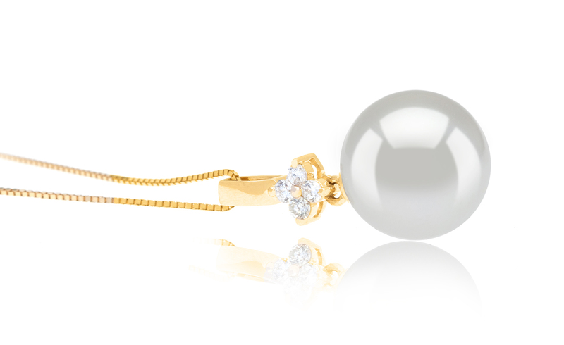 10-11mm AAA Quality South Sea Cultured Pearl Pendant in Hilda White - #3