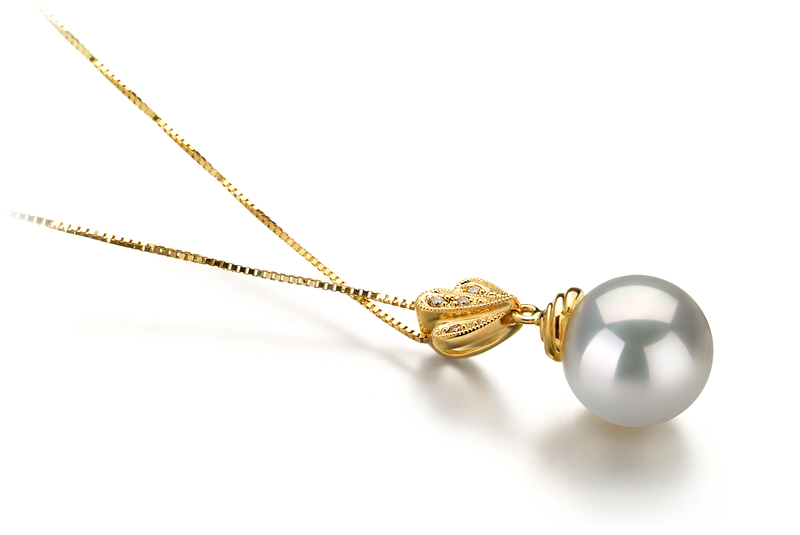 10-11mm AAA Quality South Sea Cultured Pearl Pendant in Ivana White - #3