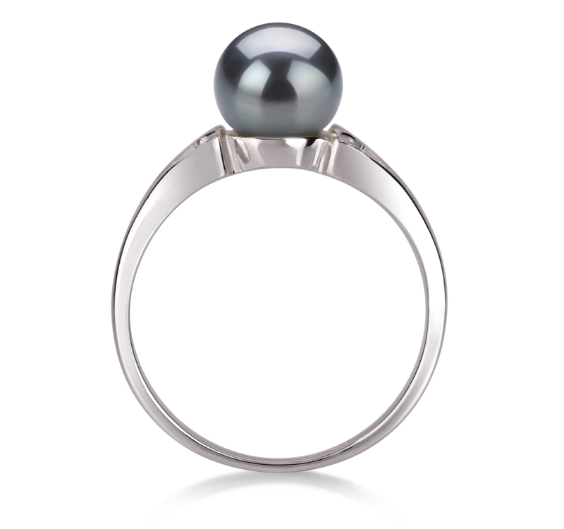 6-7mm AA Quality Freshwater Cultured Pearl Ring in Jessica Black - #4