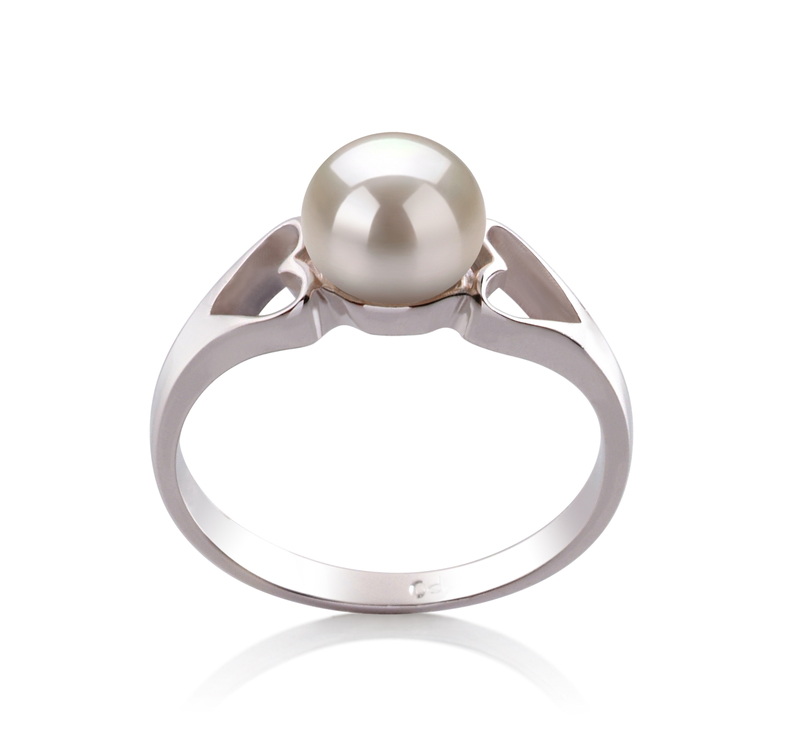 6-7mm AA Quality Freshwater Cultured Pearl Ring in Jessica White - #1