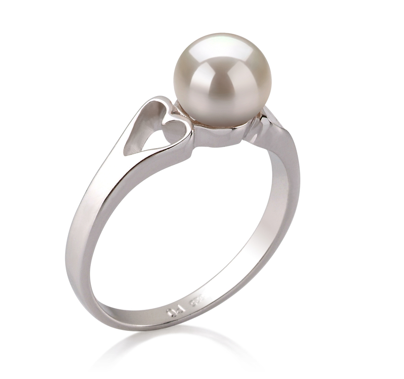 6-7mm AA Quality Freshwater Cultured Pearl Ring in Jessica White - #2