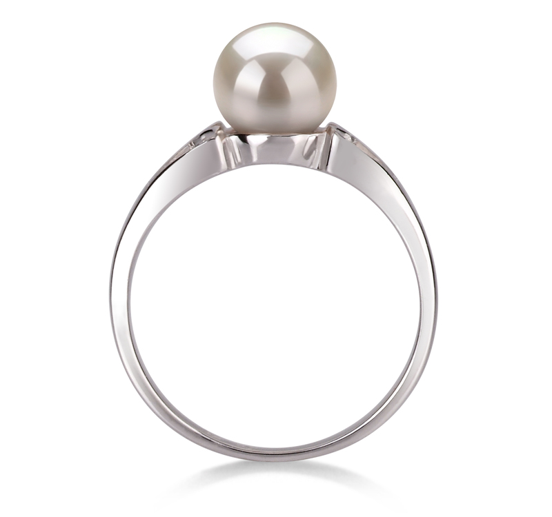 6-7mm AA Quality Freshwater Cultured Pearl Ring in Jessica White - #4