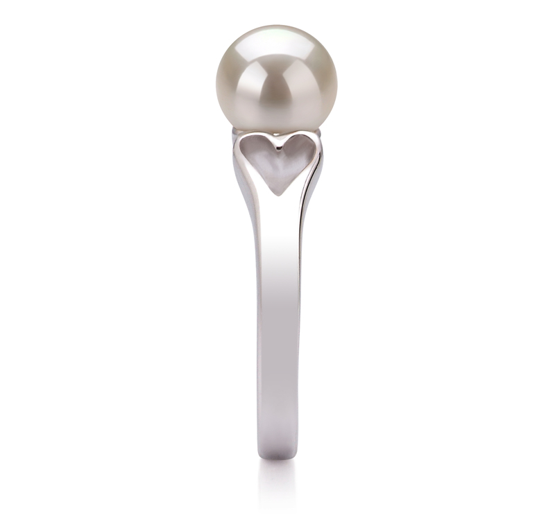 6-7mm AA Quality Freshwater Cultured Pearl Ring in Jessica White - #5