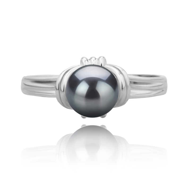 6-7mm AAAA Quality Freshwater Cultured Pearl Ring in Joy Black - #2