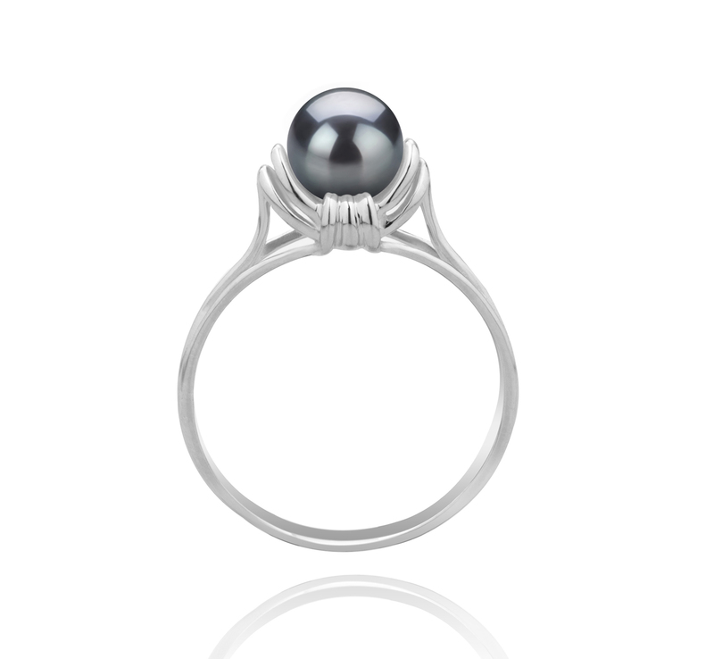 6-7mm AAAA Quality Freshwater Cultured Pearl Ring in Joy Black - #4
