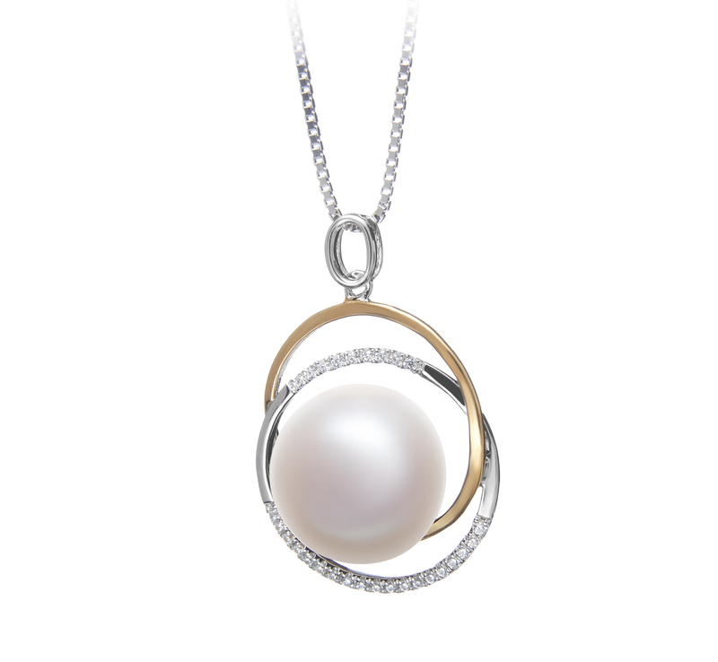 12-13mm AA Quality Freshwater Cultured Pearl Pendant in Judith White - #2