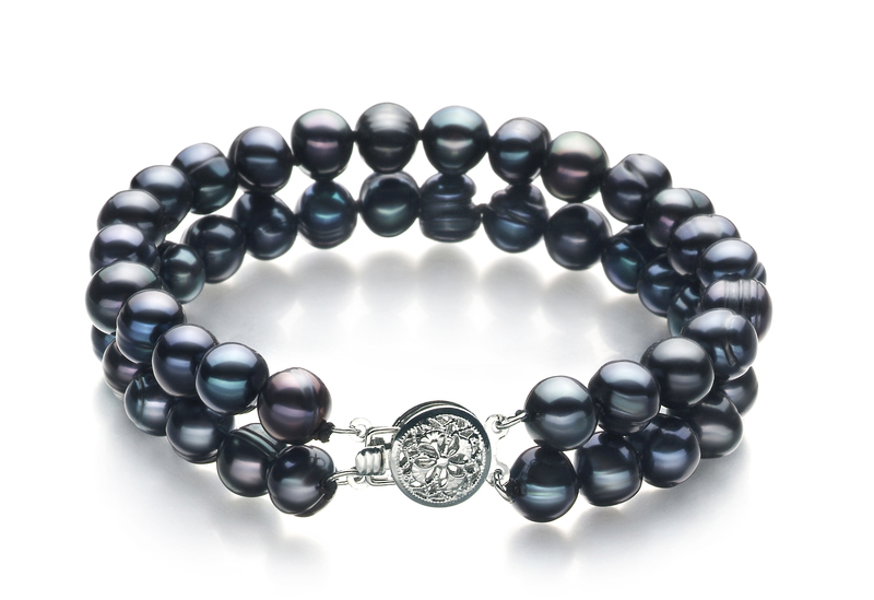 6-7mm A Quality Freshwater Cultured Pearl Set in Julika Black - #3