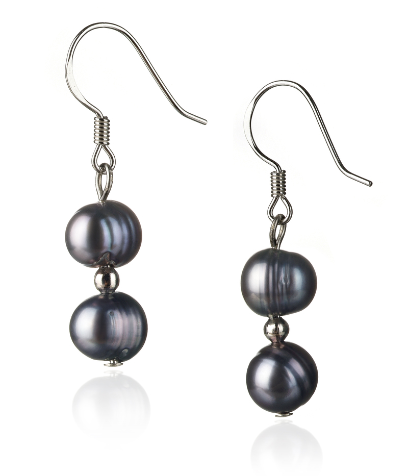 6-7mm A Quality Freshwater Cultured Pearl Set in Julika Black - #4