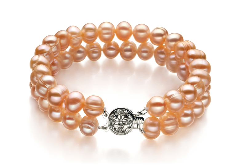 6-7mm A Quality Freshwater Cultured Pearl Set in Kayra Pink - #3