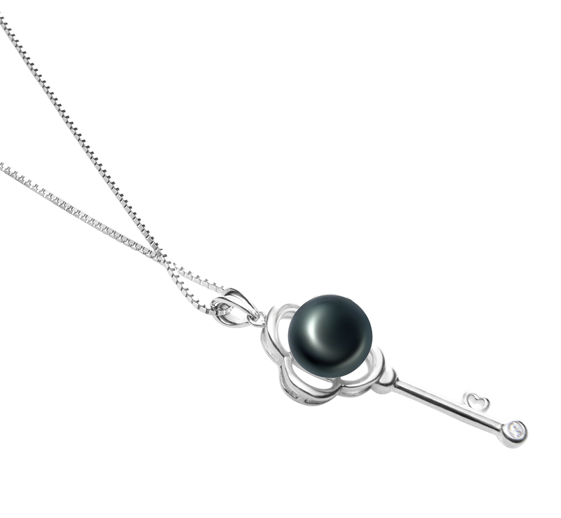 8-9mm AAA Quality Freshwater Cultured Pearl Pendant in Key Black - #3