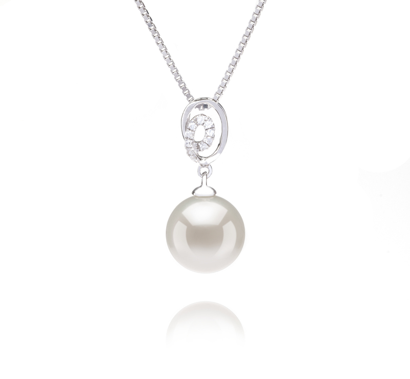 9-10mm AAAA Quality Freshwater Cultured Pearl Pendant in Kimberly White - #1