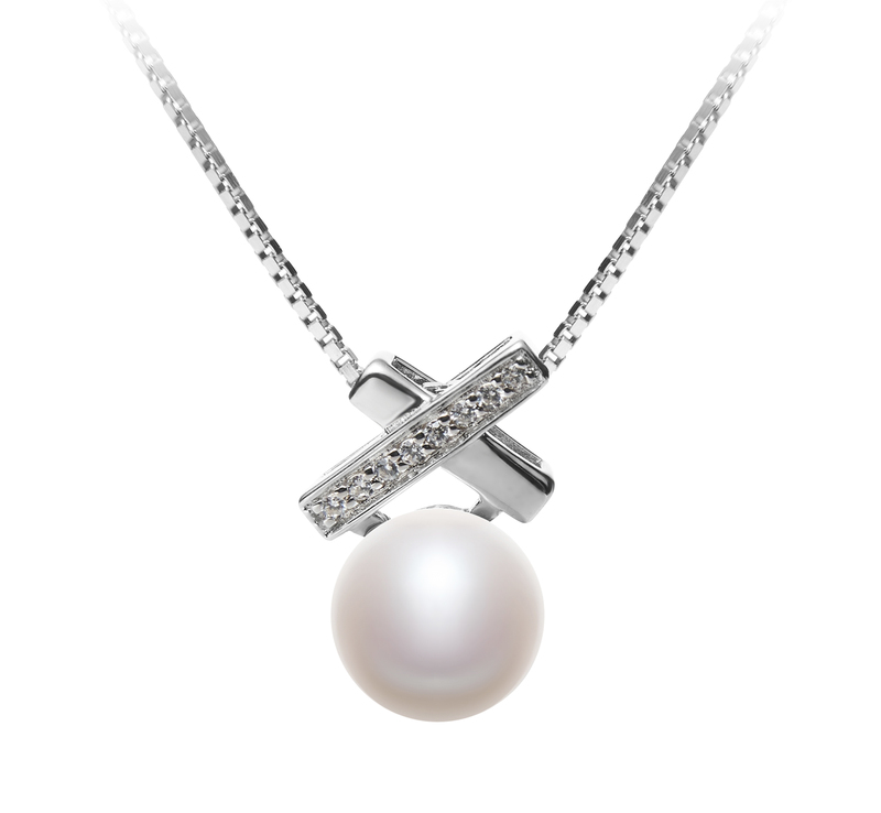 7-8mm AAA Quality Freshwater Cultured Pearl Pendant in Klarita White - #1