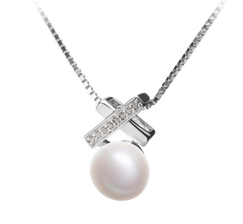 7-8mm AAA Quality Freshwater Cultured Pearl Pendant in Klarita White - #2