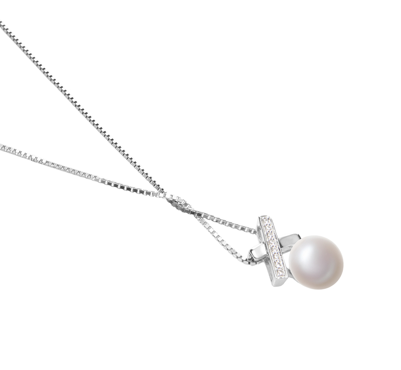 7-8mm AAA Quality Freshwater Cultured Pearl Pendant in Klarita White - #3