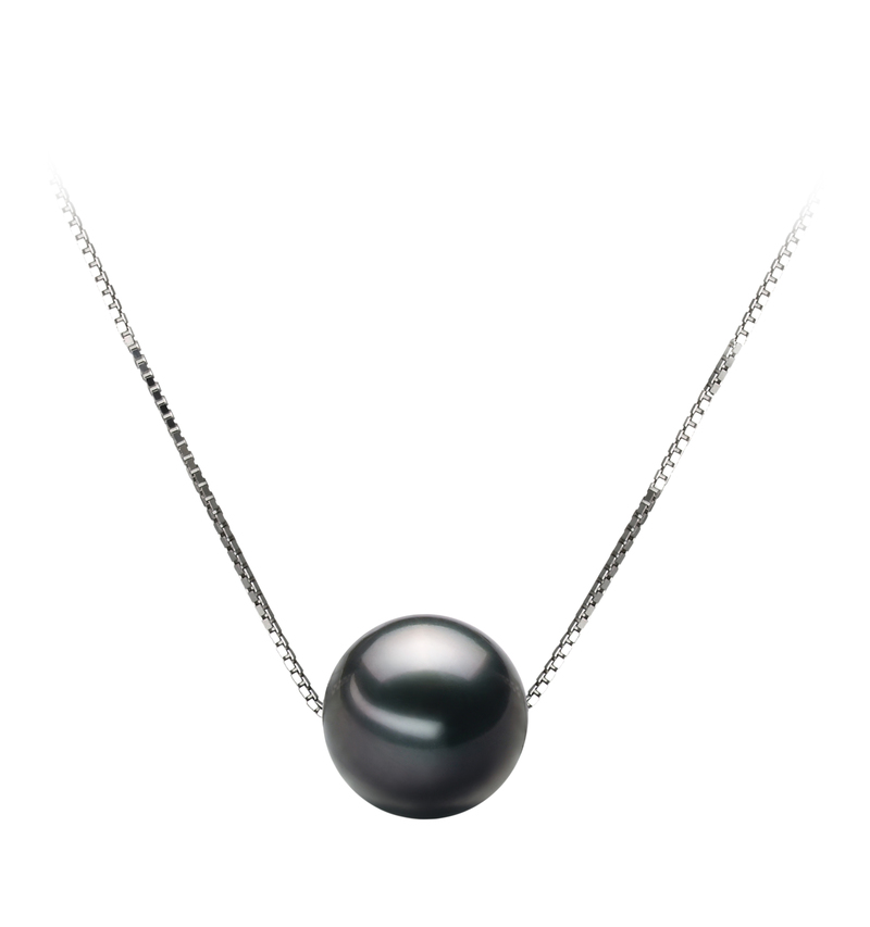 9-10mm AA Quality Tahitian Cultured Pearl Pendant in Kristine Black - #1
