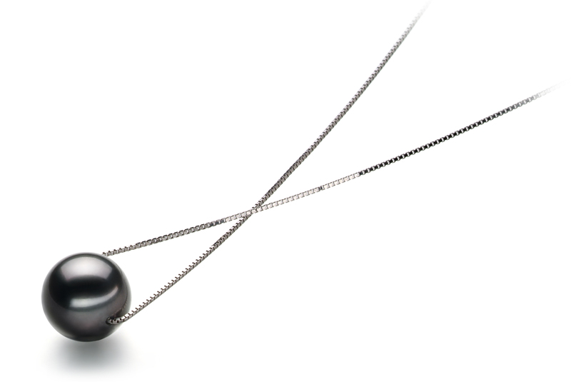 9-10mm AA Quality Tahitian Cultured Pearl Pendant in Kristine Black - #2