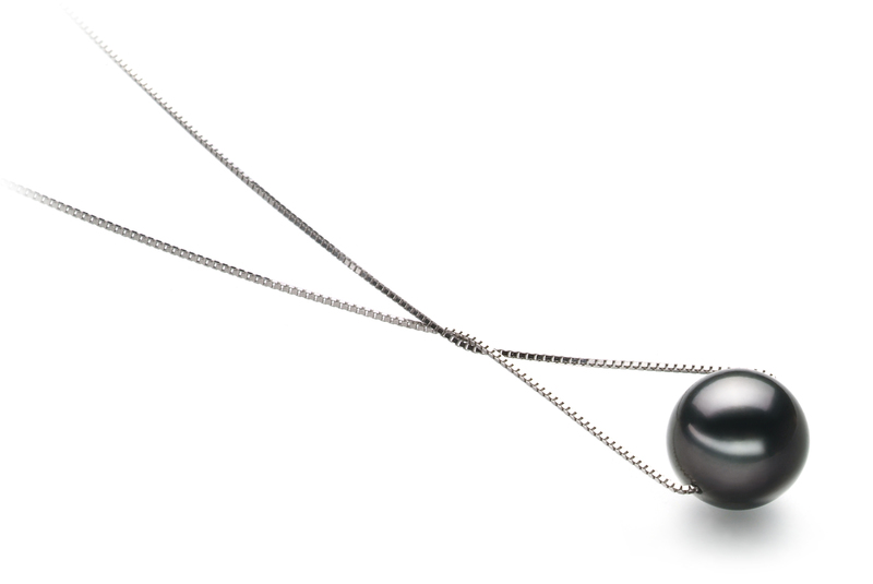 9-10mm AA Quality Tahitian Cultured Pearl Pendant in Kristine Black - #3