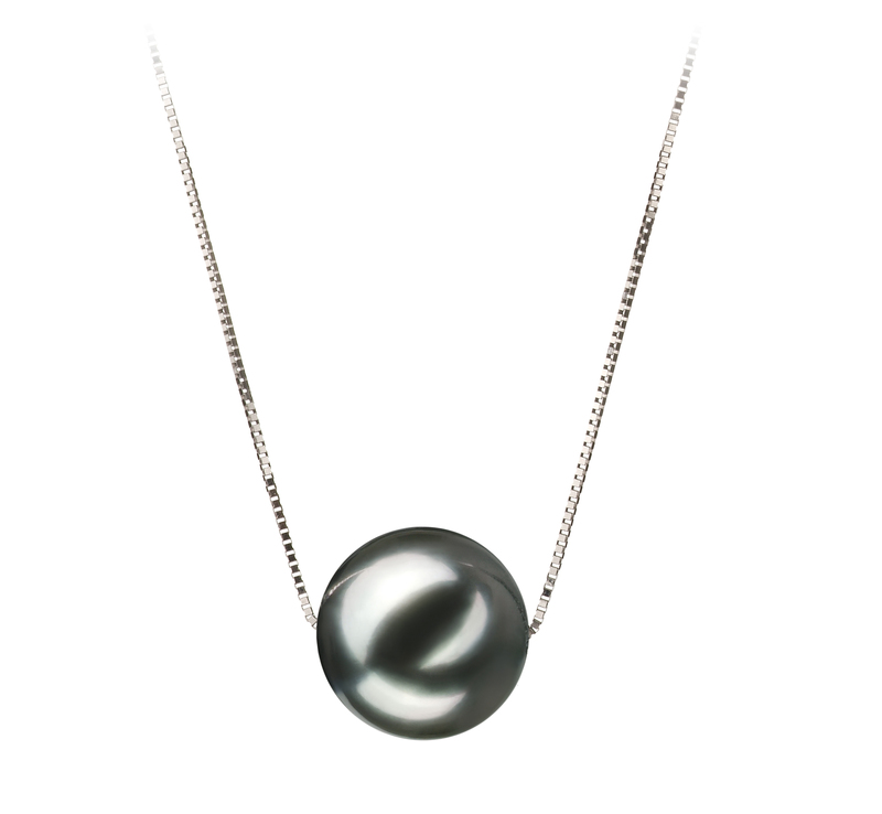 10-11mm AA Quality Tahitian Cultured Pearl Pendant in Kristine Black - #1