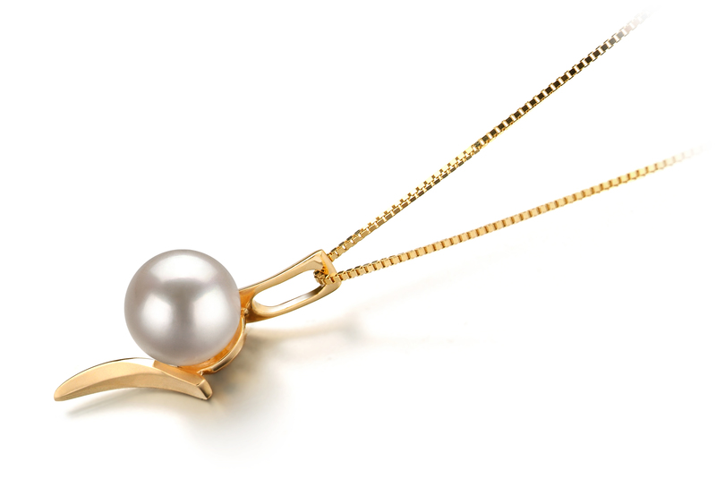 6-7mm AA Quality Japanese Akoya Cultured Pearl Pendant in Lanella White - #3