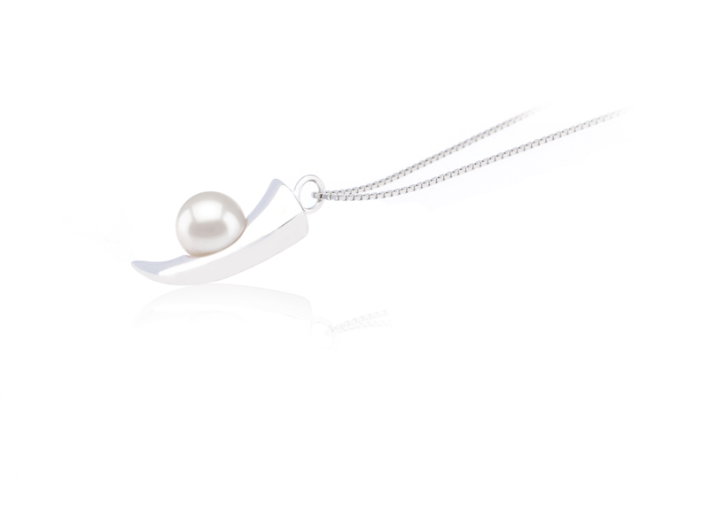 8-9mm AAAA Quality Freshwater Cultured Pearl Pendant in Larina White - #3