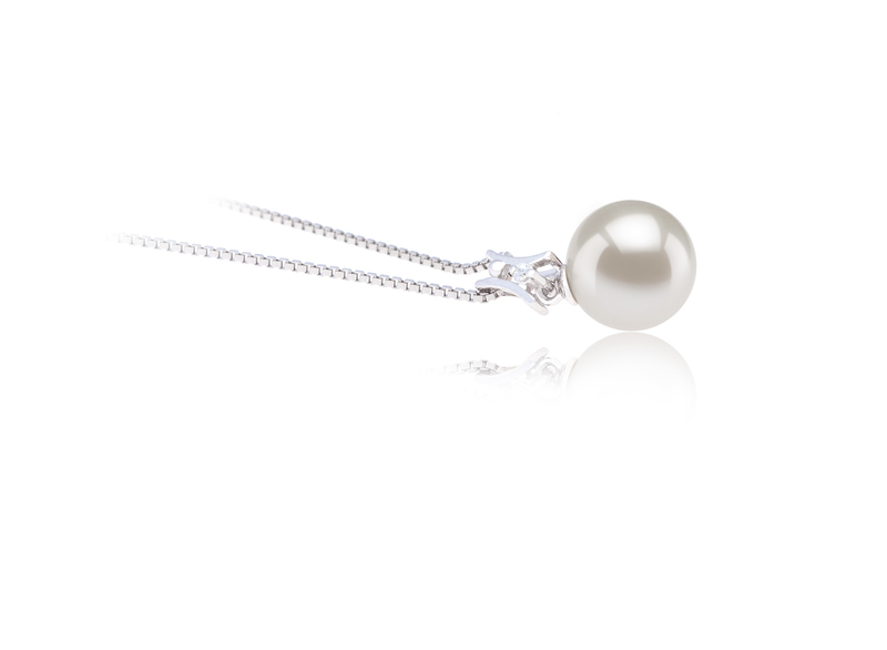 9-10mm AAAA Quality Freshwater Cultured Pearl Pendant in Lauren White - #2