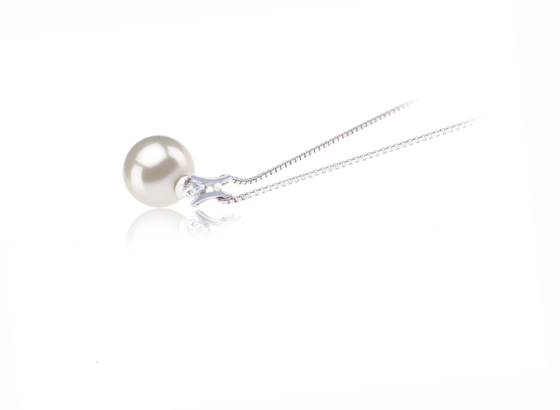 9-10mm AAAA Quality Freshwater Cultured Pearl Pendant in Lauren White - #3