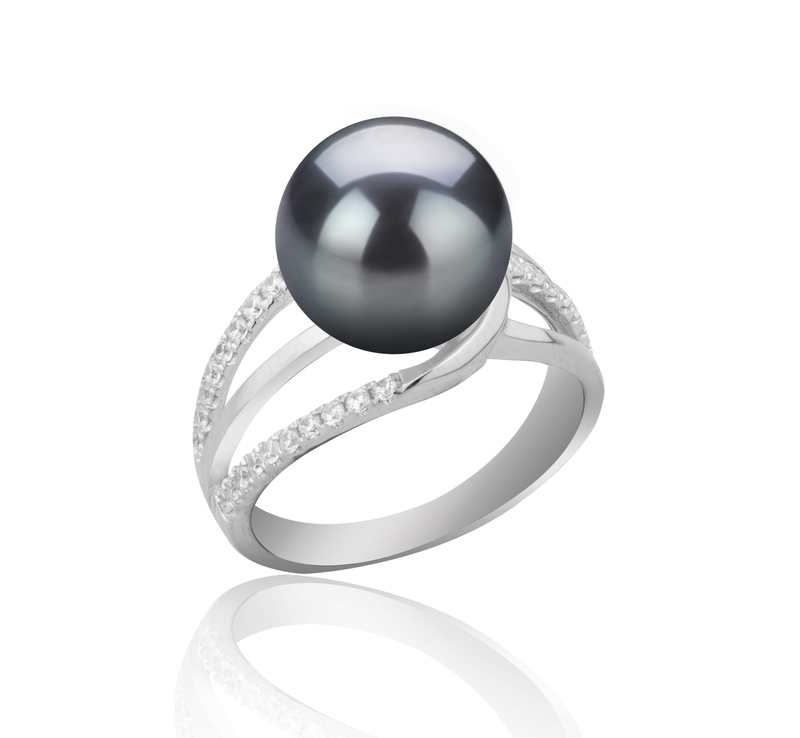 10-11mm AAA Quality Tahitian Cultured Pearl Ring in Layana Black - #2