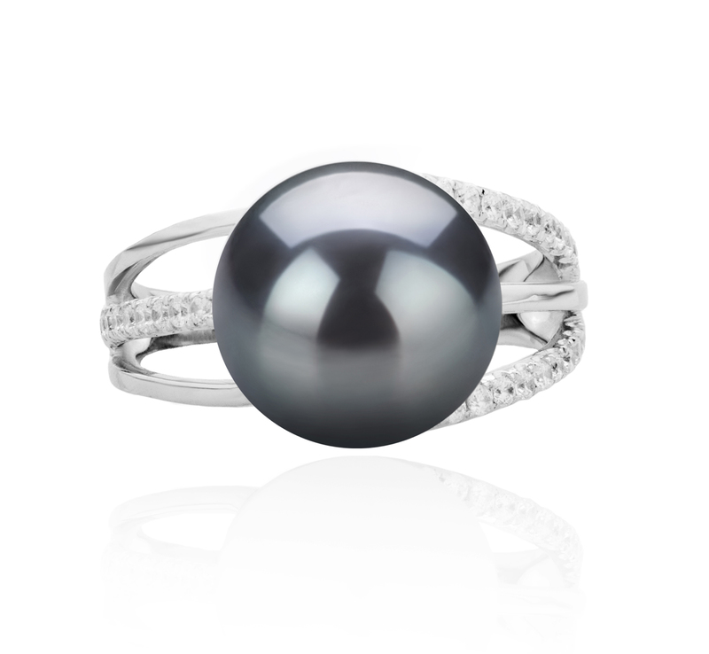 10-11mm AAA Quality Tahitian Cultured Pearl Ring in Layana Black - #3
