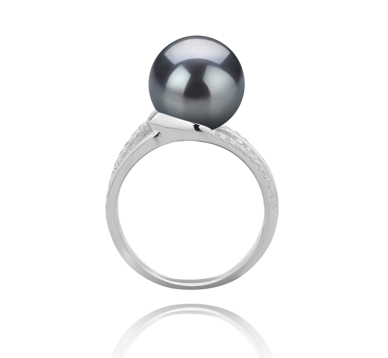 10-11mm AAA Quality Tahitian Cultured Pearl Ring in Layana Black - #4