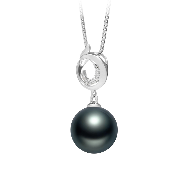 10-11mm AAA Quality Tahitian Cultured Pearl Pendant in Linda Black - #2