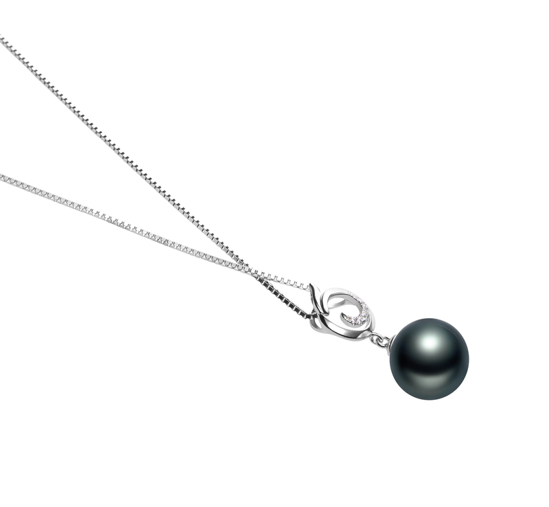 10-11mm AAA Quality Tahitian Cultured Pearl Pendant in Linda Black - #3