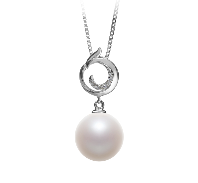 10-11mm AAAA Quality Freshwater Cultured Pearl Pendant in Linda White - #1