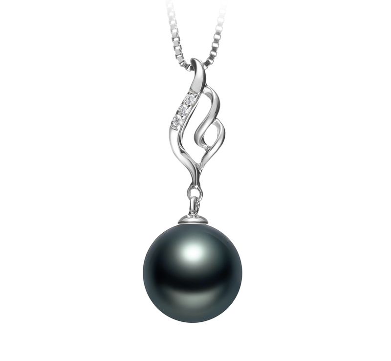 10-11mm AAA Quality Tahitian Cultured Pearl Pendant in Loretta Black - #1
