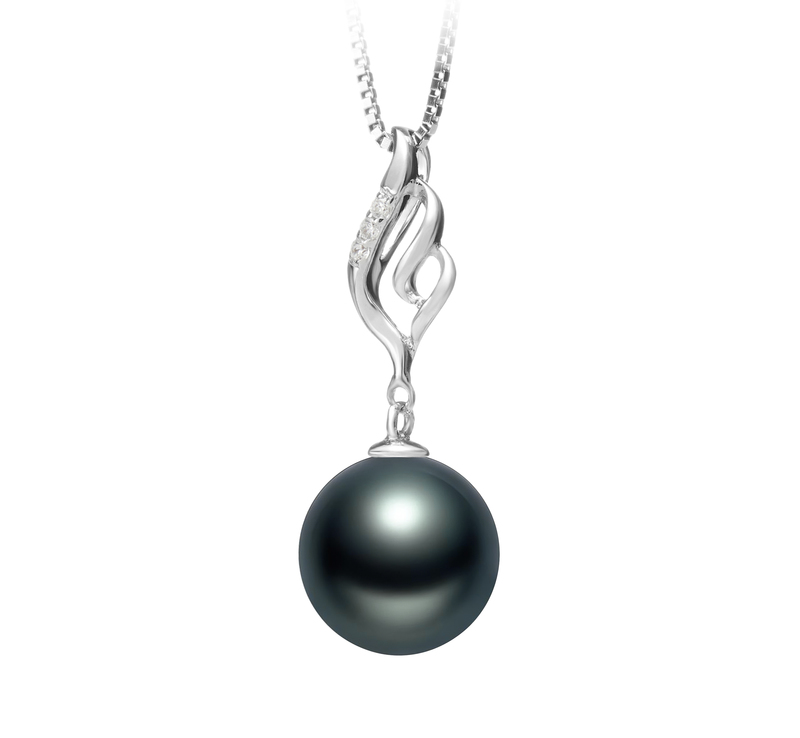 10-11mm AAA Quality Tahitian Cultured Pearl Pendant in Loretta Black - #2
