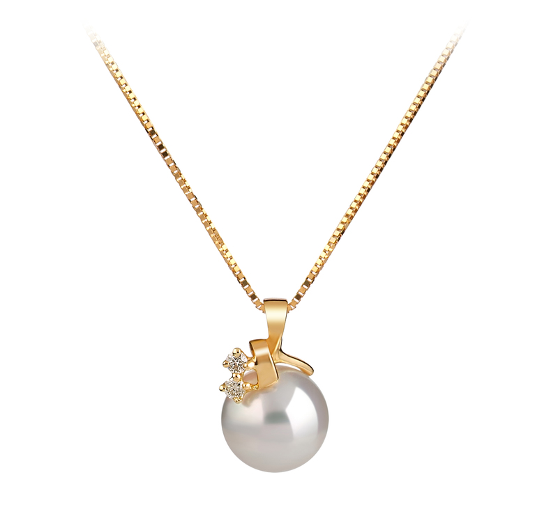 7-8mm AAA Quality Japanese Akoya Cultured Pearl Pendant in Luella White - #1
