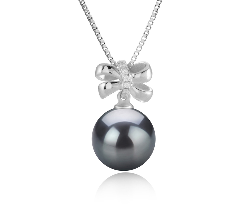 10-11mm AAA Quality Tahitian Cultured Pearl Pendant in Marte Black - #1