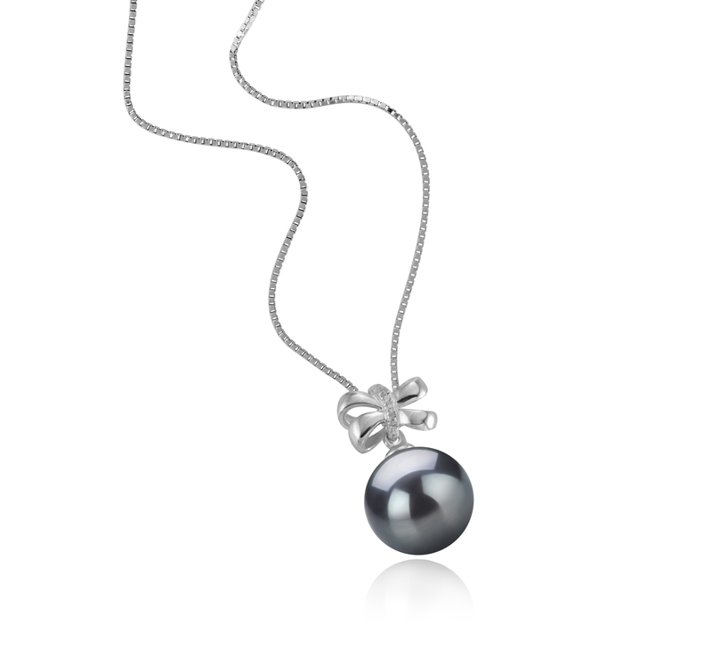 10-11mm AAA Quality Tahitian Cultured Pearl Pendant in Marte Black - #2