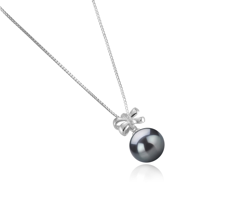 10-11mm AAA Quality Tahitian Cultured Pearl Pendant in Marte Black - #3
