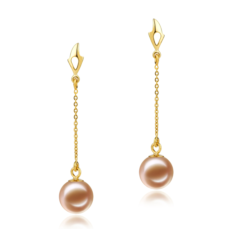 6-7mm AAAA Quality Freshwater Cultured Pearl Earring Pair in Misha Pink - #1