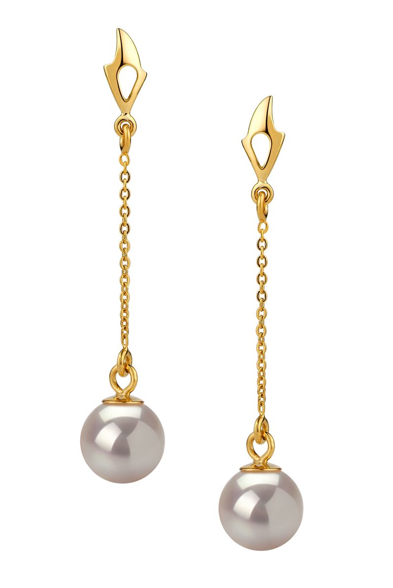 6-7mm AA Quality Japanese Akoya Cultured Pearl Earring Pair in Misha White - #2