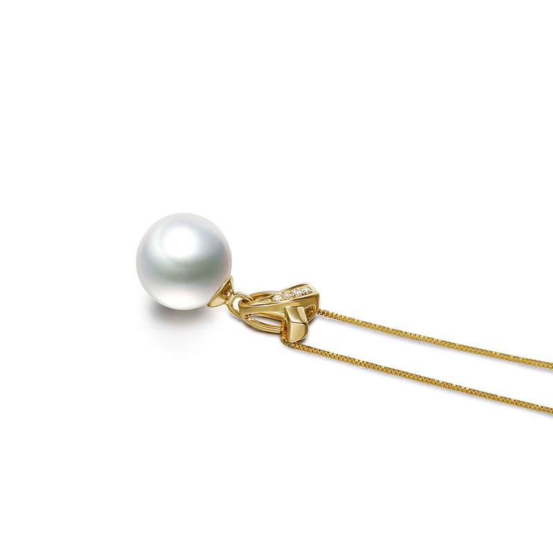 10-11mm AAA Quality South Sea Cultured Pearl Pendant in Monica White - #2