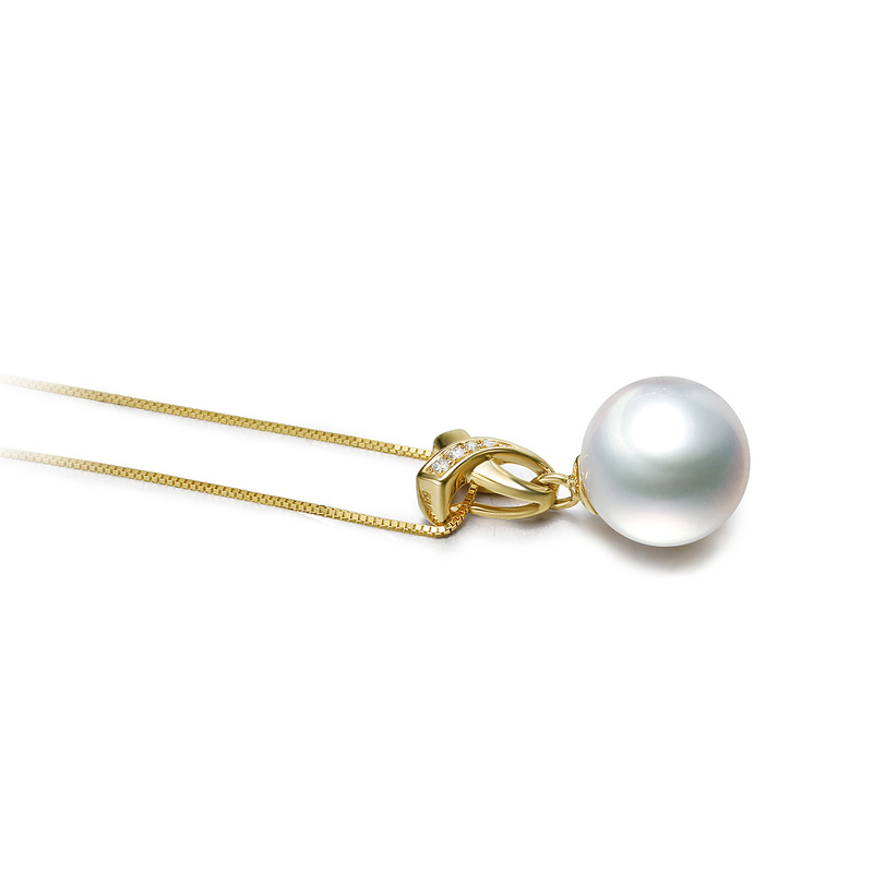 10-11mm AAA Quality South Sea Cultured Pearl Pendant in Monica White - #3