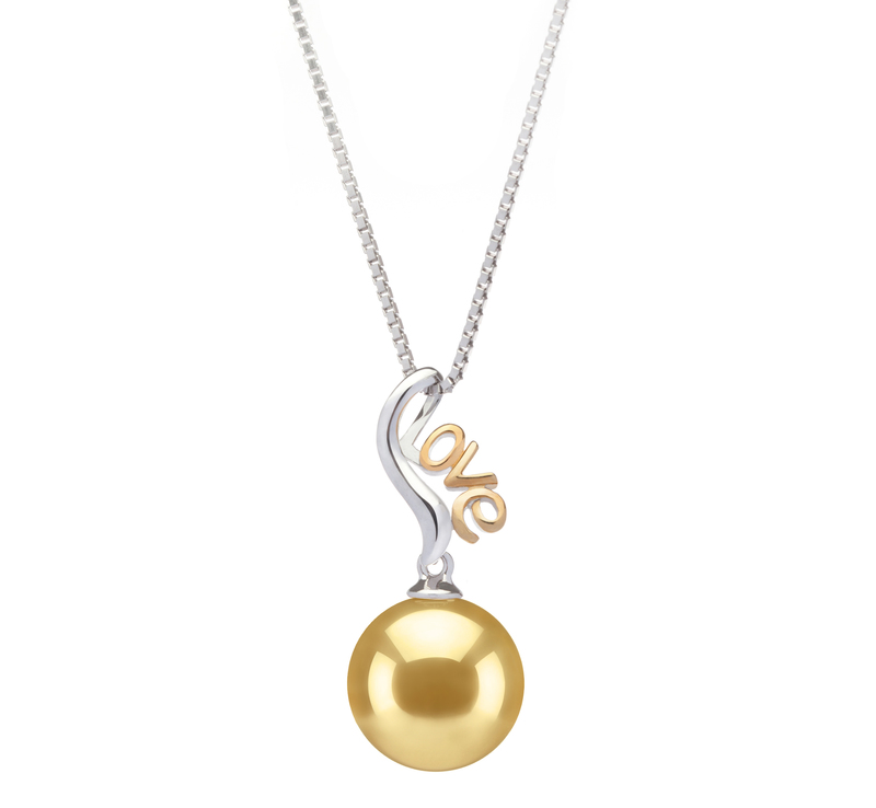 10-11mm AAA Quality South Sea Cultured Pearl Pendant in Nelia Gold - #1