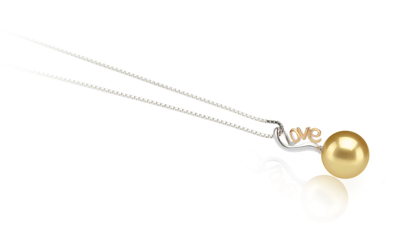10-11mm AAA Quality South Sea Cultured Pearl Pendant in Nelia Gold - #2
