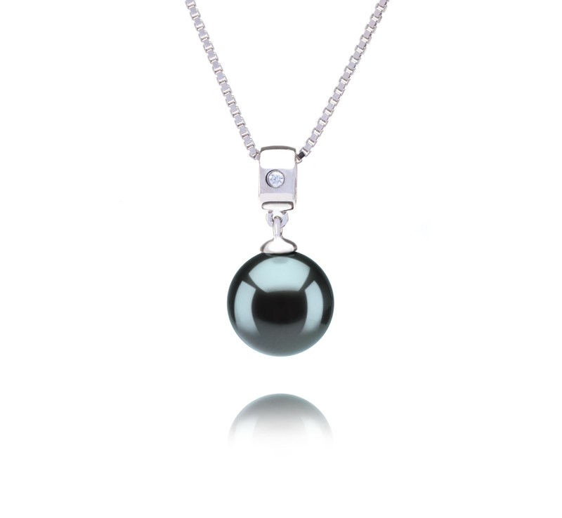 9-10mm AAA Quality Tahitian Cultured Pearl Pendant in Nicole Black - #1